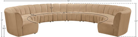 Meridian Furniture - Infinity 183" Camel Velvet Upholstered 10pc. Sectional - 638Camel-10PC - GreatFurnitureDeal