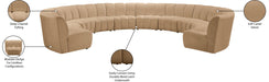Meridian Furniture - Infinity 183" Camel Velvet Upholstered 10pc. Sectional - 638Camel-10PC - GreatFurnitureDeal