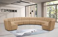 Meridian Furniture - Infinity 183" Camel Velvet Upholstered 10pc. Sectional - 638Camel-10PC - GreatFurnitureDeal