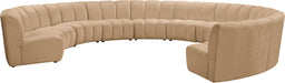 Meridian Furniture - Infinity 183" Camel Velvet Upholstered 10pc. Sectional - 638Camel-10PC - GreatFurnitureDeal