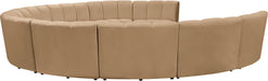 Meridian Furniture - Infinity 183" Camel Velvet Upholstered 10pc. Sectional - 638Camel-10PC - GreatFurnitureDeal