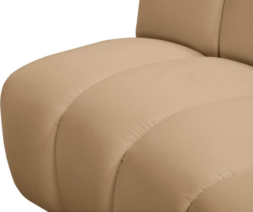 Meridian Furniture - Infinity 183" Camel Velvet Upholstered 10pc. Sectional - 638Camel-10PC - GreatFurnitureDeal