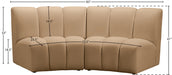 Meridian Furniture - Infinity 83" Camel Velvet Upholstered 2pc. Sectional - 638Camel-2PC - GreatFurnitureDeal