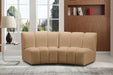 Meridian Furniture - Infinity 83" Camel Velvet Upholstered 2pc. Sectional - 638Camel-2PC - GreatFurnitureDeal