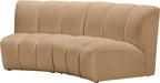 Meridian Furniture - Infinity 83" Camel Velvet Upholstered 2pc. Sectional - 638Camel-2PC - GreatFurnitureDeal