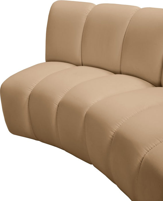 Meridian Furniture - Infinity 83" Camel Velvet Upholstered 2pc. Sectional - 638Camel-2PC - GreatFurnitureDeal
