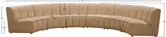 Meridian Furniture - Infinity 174" Camel Velvet Upholstered 6pc. Sectional - 638Camel-6PC - GreatFurnitureDeal