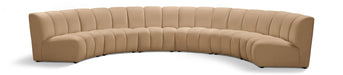 Meridian Furniture - Infinity 174" Camel Velvet Upholstered 6pc. Sectional - 638Camel-6PC - GreatFurnitureDeal