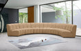 Meridian Furniture - Infinity 174" Camel Velvet Upholstered 6pc. Sectional - 638Camel-6PC - GreatFurnitureDeal