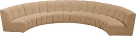 Meridian Furniture - Infinity 174" Camel Velvet Upholstered 6pc. Sectional - 638Camel-6PC - GreatFurnitureDeal
