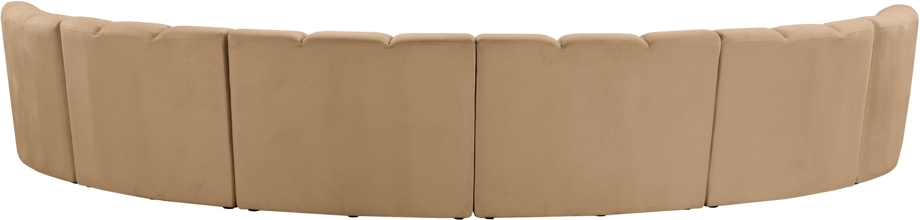 Meridian Furniture - Infinity 174" Camel Velvet Upholstered 6pc. Sectional - 638Camel-6PC - GreatFurnitureDeal
