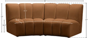 Meridian Furniture - Infinity 83" Saddle Velvet Upholstered 2pc. Sectional - 638Saddle-2PC - GreatFurnitureDeal
