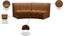 Meridian Furniture - Infinity 83" Saddle Velvet Upholstered 2pc. Sectional - 638Saddle-2PC - GreatFurnitureDeal