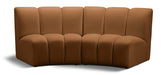 Meridian Furniture - Infinity 83" Saddle Velvet Upholstered 2pc. Sectional - 638Saddle-2PC - GreatFurnitureDeal