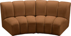 Meridian Furniture - Infinity 83" Saddle Velvet Upholstered 2pc. Sectional - 638Saddle-2PC - GreatFurnitureDeal