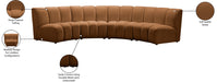 Meridian Furniture - Infinity 148" Saddle Velvet Upholstered 4pc. Sectional - 638Saddle-4PC - GreatFurnitureDeal