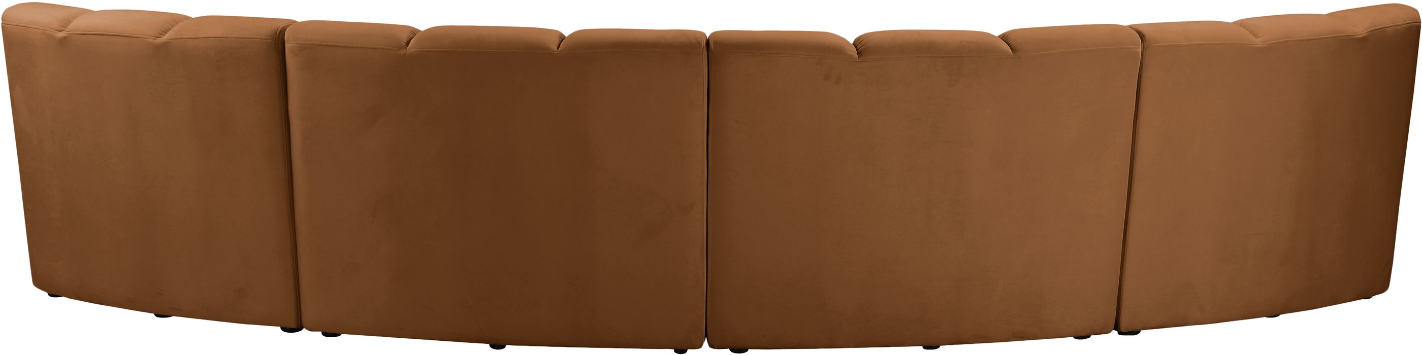 Meridian Furniture - Infinity 148" Saddle Velvet Upholstered 4pc. Sectional - 638Saddle-4PC - GreatFurnitureDeal