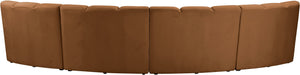 Meridian Furniture - Infinity 148" Saddle Velvet Upholstered 4pc. Sectional - 638Saddle-4PC - GreatFurnitureDeal