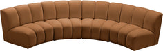 Meridian Furniture - Infinity 148" Saddle Velvet Upholstered 4pc. Sectional - 638Saddle-4PC - GreatFurnitureDeal
