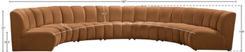 Meridian Furniture - Infinity 183" Saddle Velvet Upholstered 7pc. Sectional - 638Saddle-7PC - GreatFurnitureDeal