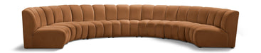 Meridian Furniture - Infinity 183" Saddle Velvet Upholstered 7pc. Sectional - 638Saddle-7PC - GreatFurnitureDeal