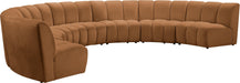 Meridian Furniture - Infinity 183" Saddle Velvet Upholstered 7pc. Sectional - 638Saddle-7PC - GreatFurnitureDeal