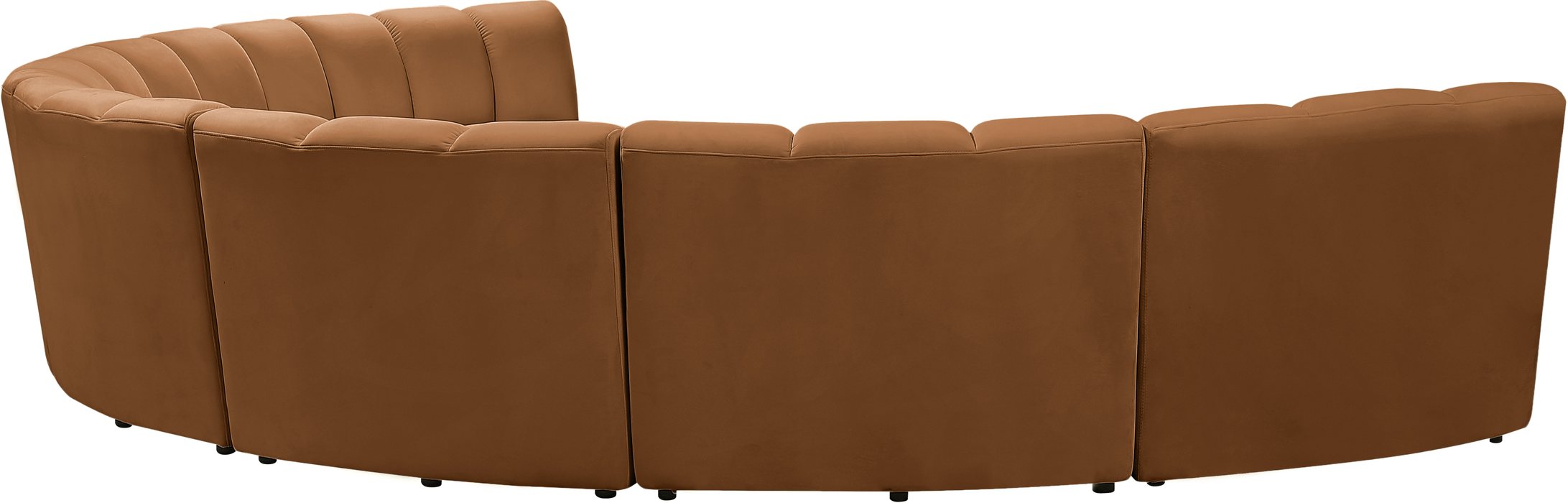 Meridian Furniture - Infinity 183" Saddle Velvet Upholstered 7pc. Sectional - 638Saddle-7PC - GreatFurnitureDeal
