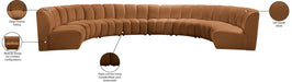 Meridian Furniture - Infinity 183" Saddle Velvet Upholstered 8pc. Sectional - 638Saddle-8PC - GreatFurnitureDeal