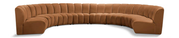 Meridian Furniture - Infinity 183" Saddle Velvet Upholstered 8pc. Sectional - 638Saddle-8PC - GreatFurnitureDeal