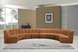 Meridian Furniture - Infinity 183" Saddle Velvet Upholstered 8pc. Sectional - 638Saddle-8PC - GreatFurnitureDeal