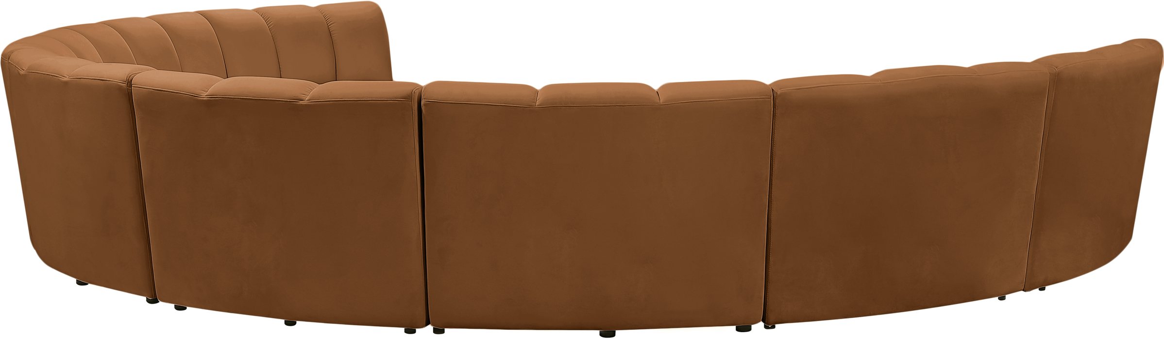 Meridian Furniture - Infinity 183" Saddle Velvet Upholstered 8pc. Sectional - 638Saddle-8PC - GreatFurnitureDeal
