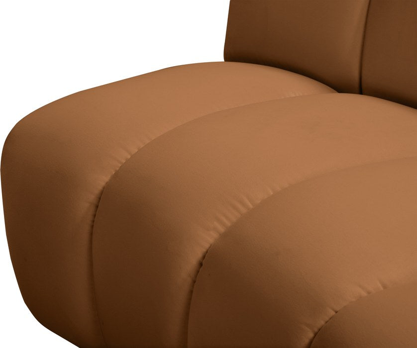 Meridian Furniture - Infinity 183" Saddle Velvet Upholstered 8pc. Sectional - 638Saddle-8PC - GreatFurnitureDeal