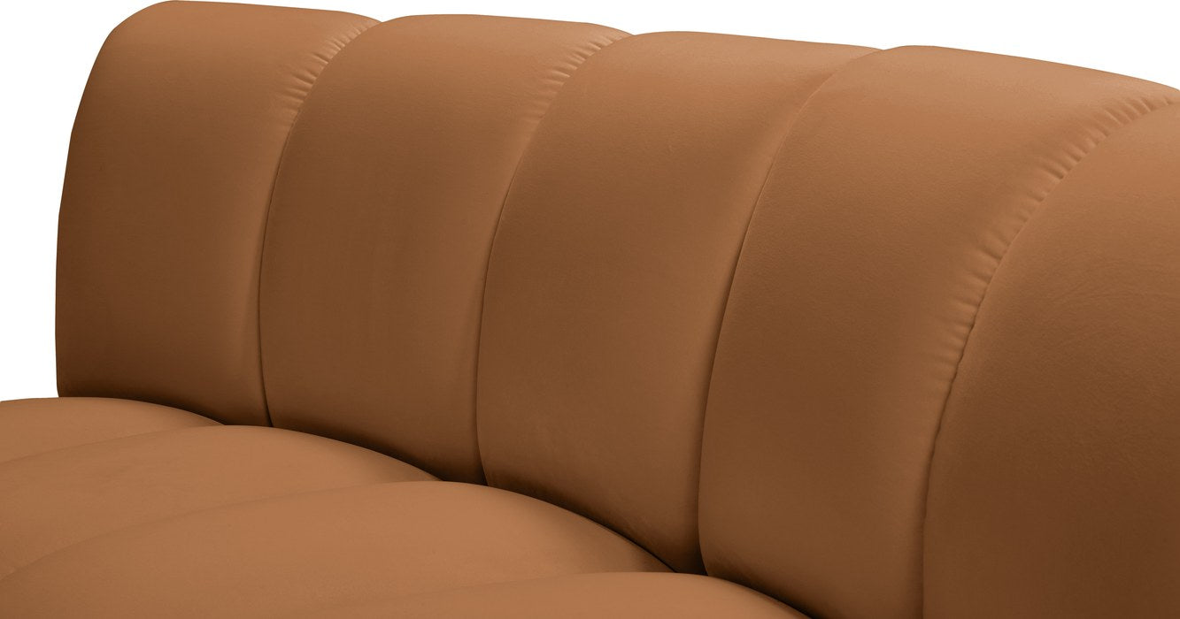 Meridian Furniture - Infinity 183" Saddle Velvet Upholstered 8pc. Sectional - 638Saddle-8PC - GreatFurnitureDeal