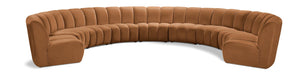 Meridian Furniture - Infinity 183" Saddle Velvet Upholstered 9pc. Sectional - 638Saddle-9PC - GreatFurnitureDeal