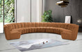 Meridian Furniture - Infinity 183" Saddle Velvet Upholstered 9pc. Sectional - 638Saddle-9PC - GreatFurnitureDeal