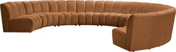 Meridian Furniture - Infinity 183" Saddle Velvet Upholstered 9pc. Sectional - 638Saddle-9PC - GreatFurnitureDeal