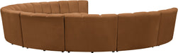 Meridian Furniture - Infinity 183" Saddle Velvet Upholstered 9pc. Sectional - 638Saddle-9PC - GreatFurnitureDeal