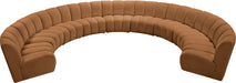 Meridian Furniture - Infinity 183" Saddle Velvet Upholstered 9pc. Sectional - 638Saddle-9PC - GreatFurnitureDeal