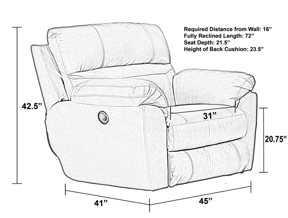 Catnapper - Costa 3 Piece Lay Flat Reclining Living Room Set in Putty - 4071-72-70-PUTTY