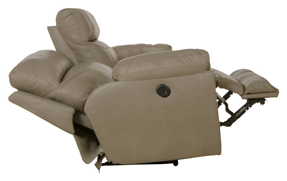 Catnapper - Costa 2 Piece Power Lay Flat Reclining Sofa Set in Putty - 64071-72-PUTTY