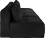 Meridian Furniture - Shaggy 124" Black Corduroy Performance Fabric Upholstered 4 pc. Armless Sofa - 641Black-S124 - GreatFurnitureDeal