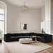 Meridian Furniture - Shaggy 140" Black Corduroy Performance Fabric Upholstered 6 pc. Sectional - 641Black-Sec6A - GreatFurnitureDeal