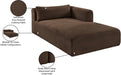 Meridian Furniture - Shaggy Brown Corduroy Performance Fabric Upholstered Chaise Lounge - 641Brown-Chaise - GreatFurnitureDeal