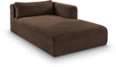 Meridian Furniture - Shaggy Brown Corduroy Performance Fabric Upholstered Chaise Lounge - 641Brown-Chaise - GreatFurnitureDeal