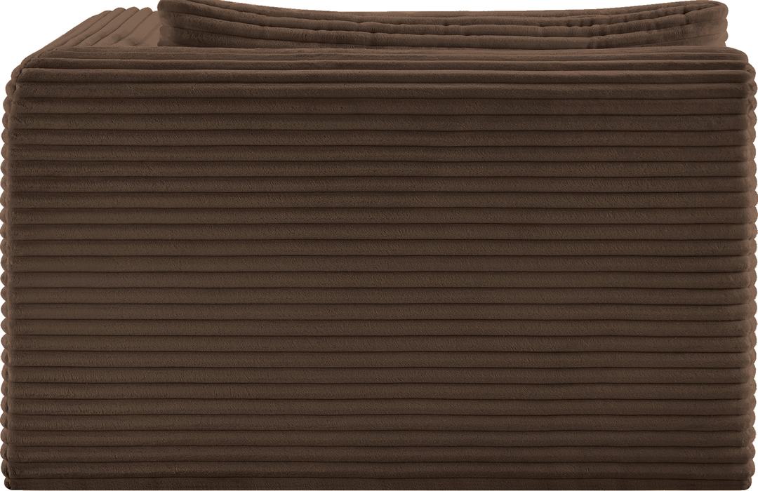 Meridian Furniture - Shaggy Brown Corduroy Performance Fabric Upholstered Chaise Lounge - 641Brown-Chaise - GreatFurnitureDeal