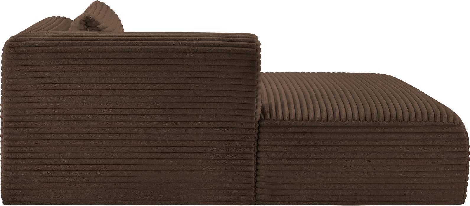 Meridian Furniture - Shaggy Brown Corduroy Performance Fabric Upholstered Chaise Lounge - 641Brown-Chaise - GreatFurnitureDeal