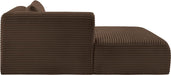 Meridian Furniture - Shaggy Brown Corduroy Performance Fabric Upholstered Chaise Lounge - 641Brown-Chaise - GreatFurnitureDeal
