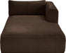 Meridian Furniture - Shaggy Brown Corduroy Performance Fabric Upholstered Chaise Lounge - 641Brown-Chaise - GreatFurnitureDeal