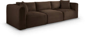 Meridian Furniture - Shaggy 109" Brown Corduroy Performance Fabric Upholstered 3 pc. Sofa - 641Brown-S109 - GreatFurnitureDeal