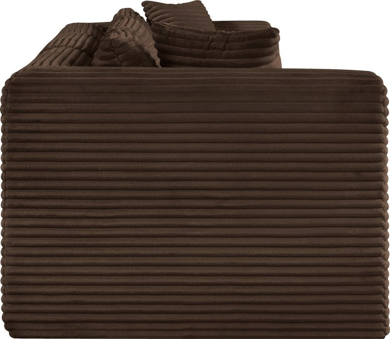 Meridian Furniture - Shaggy 109" Brown Corduroy Performance Fabric Upholstered 3 pc. Sofa - 641Brown-S109 - GreatFurnitureDeal